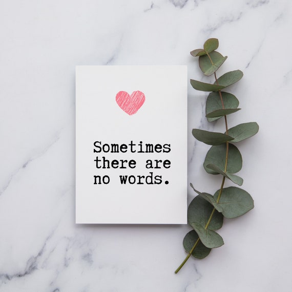 Trauerkarte 'Sometimes There Are No Words' | Mit Goldfolien-Blumen | Umweltfreundlich & Recycelbar | Inkl. Umschlag