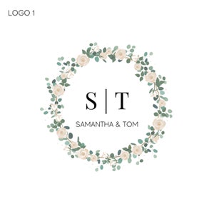 Wedding logo design | Wedding monogram | eucalyptus wedding logo | Floral wedding logo | Logo initials | Wedding emblem | Luxury monogram