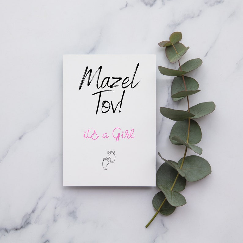 A6 or Square Card New Baby Card Mazel Tov Greetings Card New Baby Girl Card New Baby Boy Card