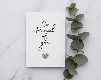 Well Done Card | Congratulations Card | Proud of you Card | Celebration Card | Graduation Card | A6 or Square Card