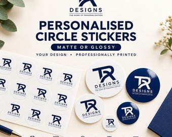 Custom Business Logo Stickers | Matte or Glossy Order Labels - Circle Stickers