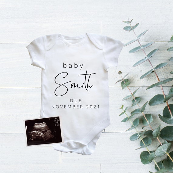 Pregnancy Announcement Vest Personalised Baby Vest New Baby