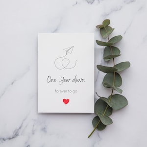Tarjeta de primer aniversario / tarjeta de aniversario para él / tarjeta de aniversario para ella / feliz aniversario / tarjeta de 1er aniversario