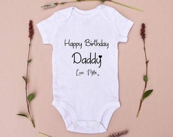 Personalised Happy Birthday Daddy baby vest |  Daddy Birthday | Daddy Birthday from Daughter | Daddy Birthday from Son