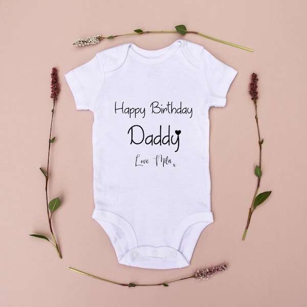 Personalised Happy Birthday Daddy baby vest |  Daddy Birthday | Daddy Birthday from Daughter | Daddy Birthday from Son