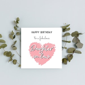 Alles Gute zum Geburtstag Schwiegertochter | Geburtstagskarte | A6 oder quadratische Karte | Alles Gute zum Geburtstag Tochter im Gesetz | Alles Gute zum Geburtstag Karte