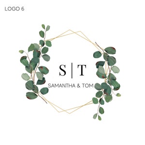 Wedding logo design | Wedding monogram | eucalyptus wedding logo | Floral wedding logo | Logo initials | Wedding emblem | Luxury monogram