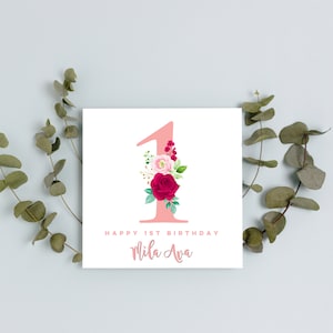 Personalisierte 1. Geburtstagskarte | Happy 1st Birthday Karte | Geburtstagskarte | Erster Geburtstagskarte