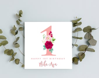 Personalised 1st Birthday Card | Happy 1st Birthday Card | Birthday Card | First Birthday Card