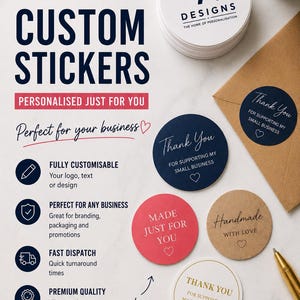 Custom Business Logo Stickers | Matte or Glossy Order Labels - Circle