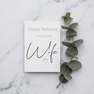 Feliz aniversario a minha esposa surpreendente cartão comemorativo | A6 ou Cartão Quadrado | Feliz aniversário, esposa | de aniversário da esposa | Melhor esposa