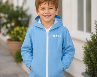 Personalised Kids Raincoat | Children's Personalised Waterproof Jacket | Custom Name Rain Coat | Girls & Boys | Birthday Gift