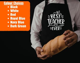 Best Teacher Ever | Personalised Printed Kitchen Apron for Women & Men