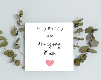 Joyeux anniversaire Mummy Card | | de cartes A6 Joyeux anniversaire maman | Belle-mère|  | d’anniversaire de maman Incroyable maman | Maman incroyable | Mère incroyable