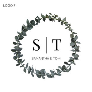 Wedding logo design | Wedding monogram | eucalyptus wedding logo | Floral wedding logo | Logo initials | Wedding emblem | Luxury monogram