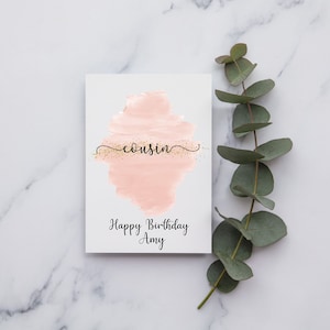 Tarjeta de cumpleaños de primo personalizada / Tarjeta A6 o Square / Feliz cumpleaños / Primo feliz / Tarjeta de cumpleaños de primo