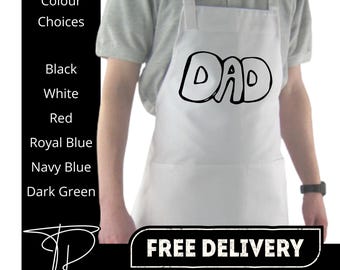 Best Dad Ever Father's Day Apron with pockets | Personalised Printed Kitchen Apron for Women & Men | Fathers Day Present | Father's Day