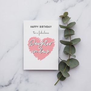 Alles Gute zum Geburtstag Schwiegertochter | Geburtstagskarte | A6 oder quadratische Karte | Alles Gute zum Geburtstag Tochter im Gesetz | Alles Gute zum Geburtstag Karte