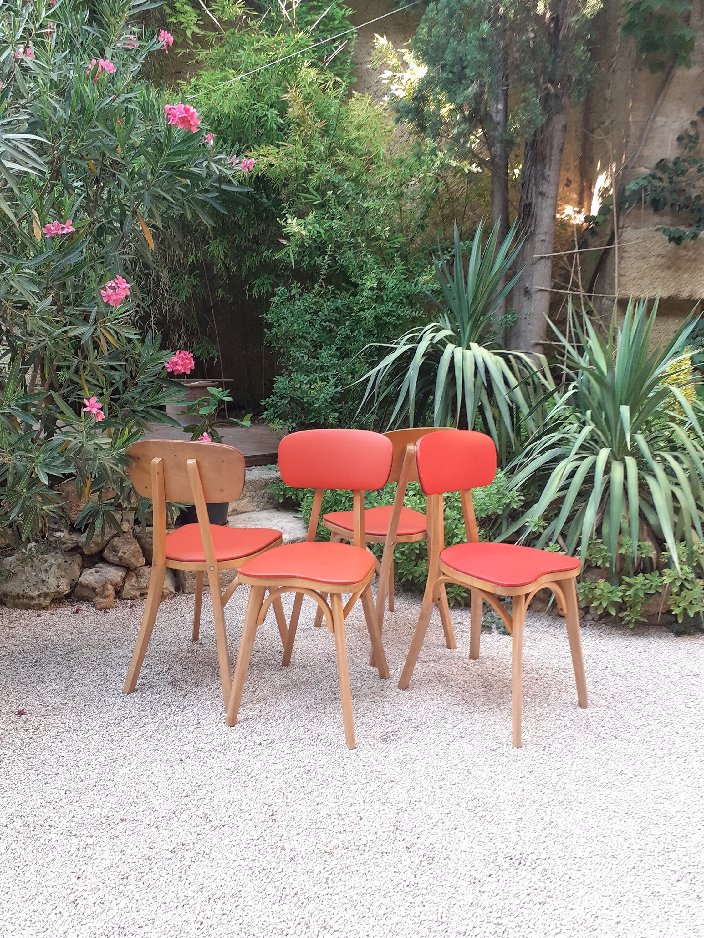 4 Chaises En Hêtre Vernis