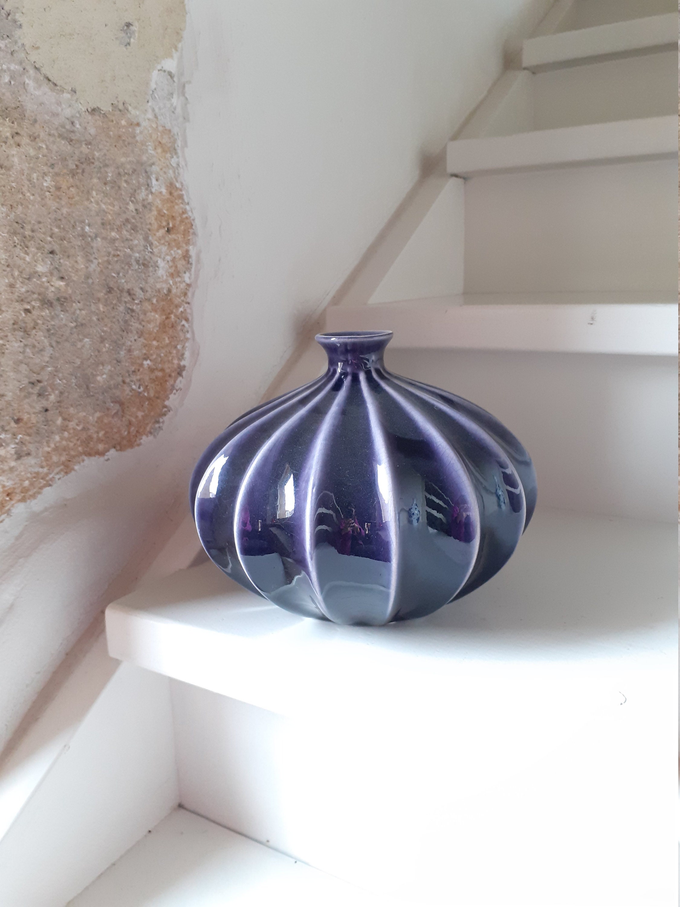 Vase Rond Violet Faïence Villa Collection Denmark