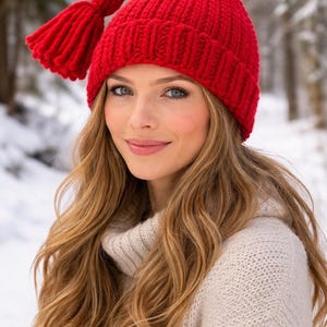 Norwegian Elf Hat Crochet Pattern PDF, Long Tassel Pixie Beanie, Knit Look Winter Hat, Adult Slouchy Crochet Hat