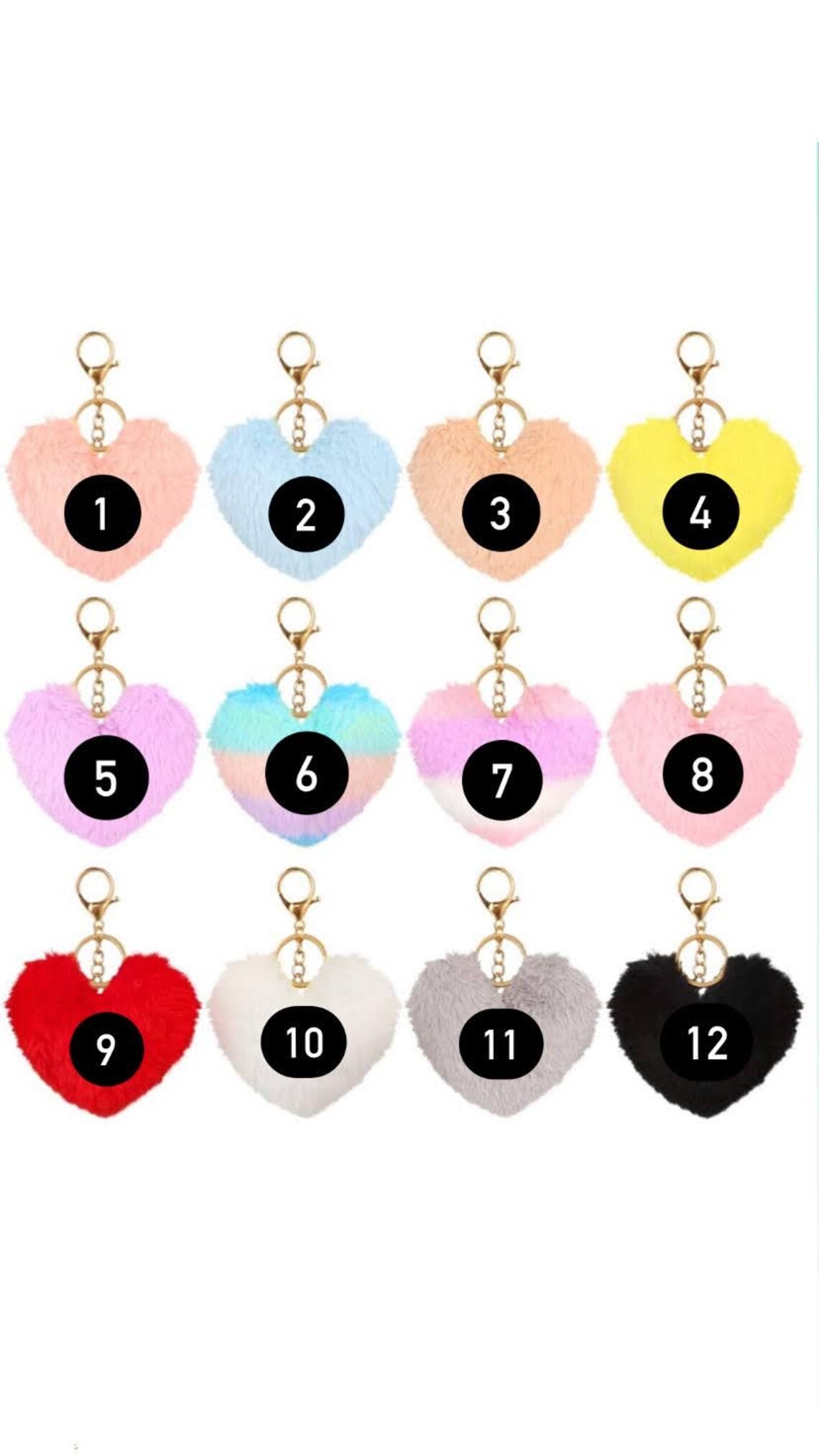 Heart Puff Keychain Puffball Keychain Accessories for Keys / Etsy