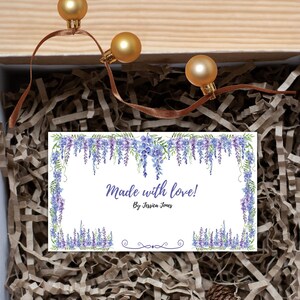 Handmade with love tags Karten gemacht x40 floral Editable Canva Geschenkanhänger Notiz Personalisiertes Etikett Insert Template Printable Dankeschön-Karte