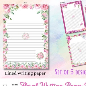 Lettres de mariage nuptiales Graduation Poème Merci Lettre Écriture Floral Étudiant Université Notes Pen Pal Kit Doublé Grand-mère Manuscrit Rose
