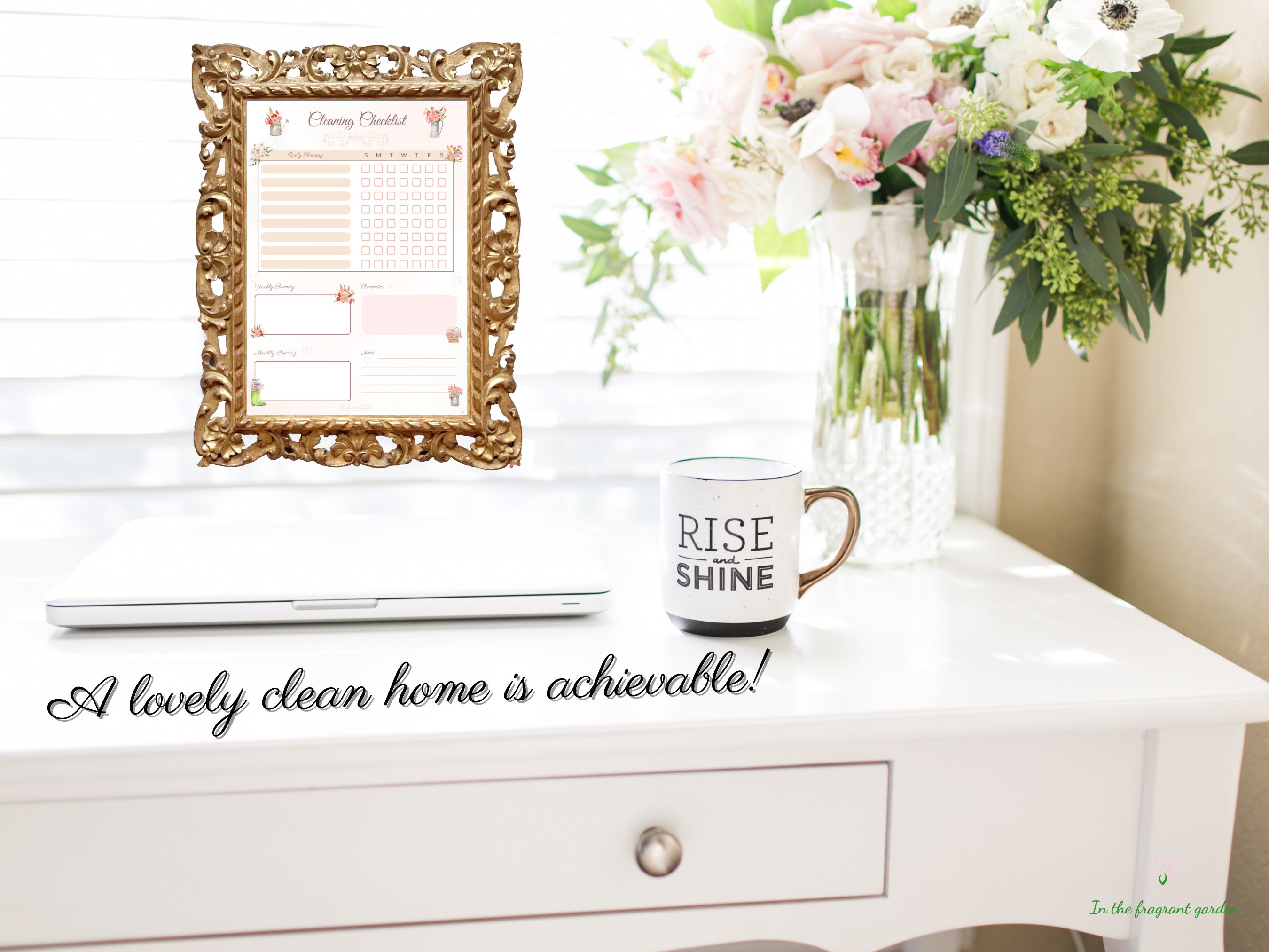 Cleaning Checklist Printable Floral Weekly Daily Task - Etsy Australia
