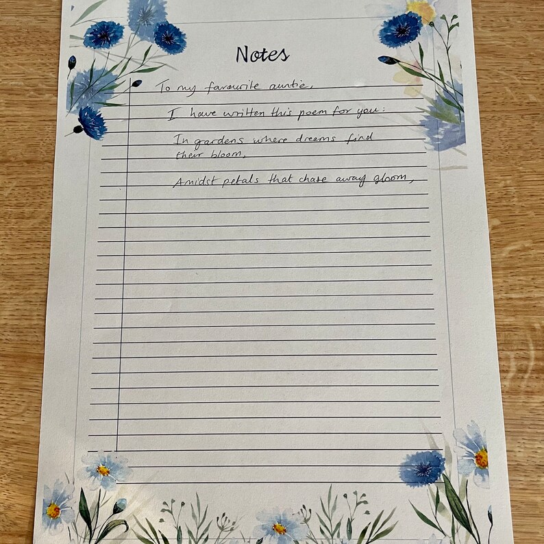 Floral Cottage Core Garden Printable Lined Paper Margin Office ...
