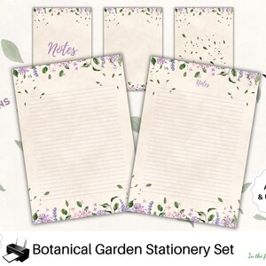 Floreale Orto Botanico lettera stampabile Cancelleria per ufficio Carta a Righe scarica blocco fiori Appunti Pagina linea Comfort Colore Autunno A4 A5