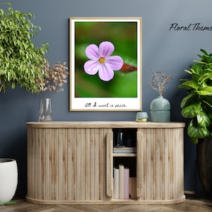 Home Decor Wall Art Floral Botanischer Wildgarten Frühling Print British Herb Robert Wildblumen Foto Zitat Blume Pflanze druckbare Poster Art