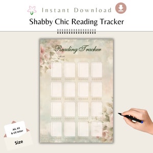Bibliophile Floral Bookshelf rastreador de libros Bookish regalo de papelería para su descarga instantánea Review Printable Reading Club compañeros novedosos