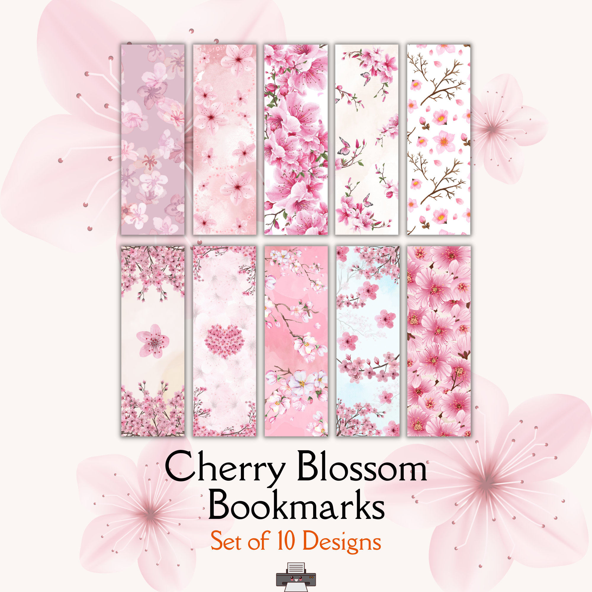10 Sellos Transparentes Japoneses 'Florilèges Design – Sakura', Para Scrapbooking Y Manualidades, Con Motivos De Cerezos, Bloque Acrílico No Incluido