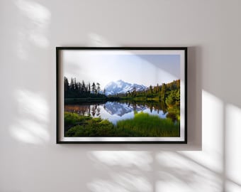 Mount Shuksan Picture Lake Print, North Cascades Wall Art, Pacific Northwest Landscape Photography