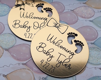 Baby shower favors - Baby shower magnets - Baby feet magnets in gold, silver or copper