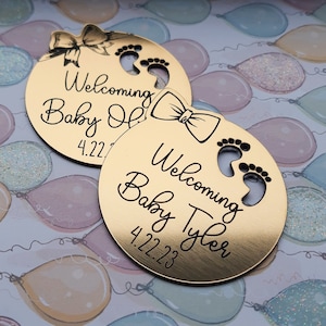 Baby shower favors - Baby shower magnets - Baby feet magnets in gold, silver or copper
