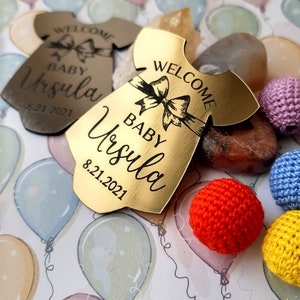 Baby shower favor magnets - Baby girl magnets - Baby shower favors - gold, silver of copper - Party favors