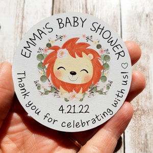 Baby shower thank you magnets - baby shower favors - baby shower magnets - gifts for baby party guests - baby lion magnets personalized