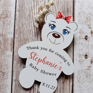 Baby bear magnets, baby shower favors, baby shower magnets, party favors, baby girl bear shaped magnets, gifts for guests
