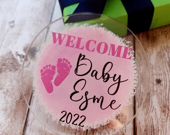Baby shower favors, welcome baby magnets for baby girl, gifts for baby shower guests, UV printed clear acrlylic magnets, baby party favors