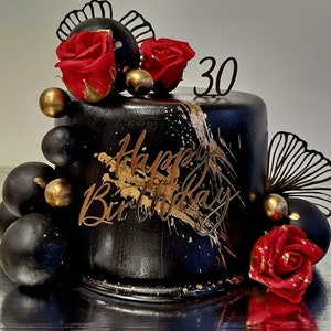 Happy Birthday Cake, Happy Birthday Cake Decor, Gold BIrthday Cake Charm, Silver Cake Charm