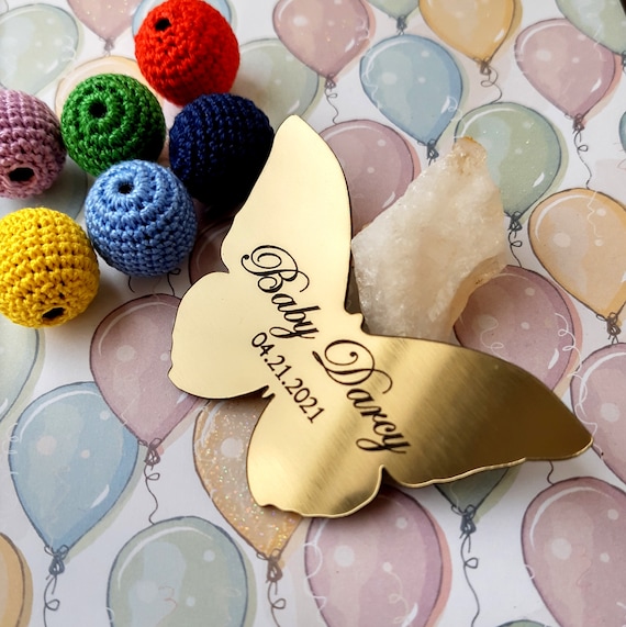 Butterfly baby shower favors - Personalized Butterfly magnet - Gold Silver Copper magnets - Party favors - Baby Shower Gifts for Guests