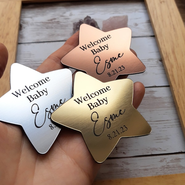 Baby shower favors - Star magnets - Star baby shower favors in gold silver copper - for a boy or a girl - baby party favors