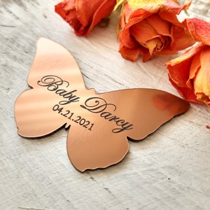 Butterfly baby shower magnets - Baby shower favors - Gold, silver or copper magnets - Baby shower favors