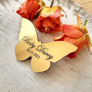 Butterfly baby shower favors - Personalized Butterfly magnet - Gold Silver Copper magnets - Party favors - Baby Shower Gifts for Guests image 3
