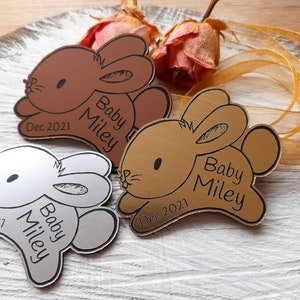 Bunny baby shower magnets - Baby bunny magnets - Baby shower favors - gold, silver of copper - Party favors