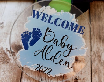 Cadeaux pour baby shower - aimants de bienvenue pour bébé - cadeaux pour les invités de baby shower - aimants acryliques transparents imprimés UV - articles de fête pour bébé