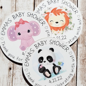 Baby shower magnets, cute baby panda lion elephant magnets, personalized baby shower favors, gifts for baby shower party, baby animal magnet