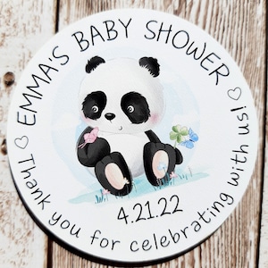 Baby shower favors - baby shower magnets - baby shower thank you gifts - personalized baby shower magnets with baby panda design